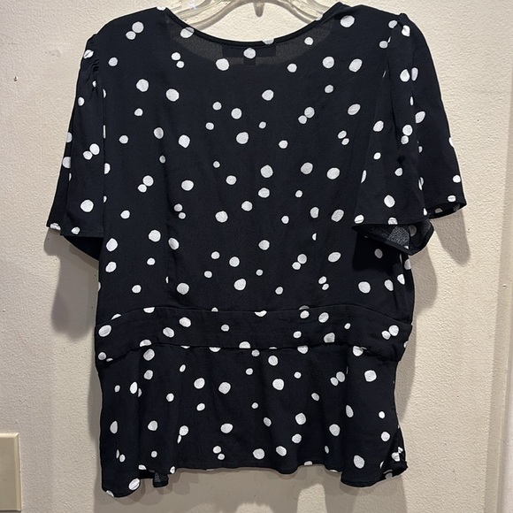 LOFT Black and White Polka Dot Blouse - Picture 3 of 3
